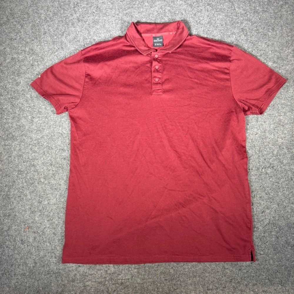 King Ranch Mens 2XL Maroon Red Short Sleeve Polo Shirt‎ Performance Casual